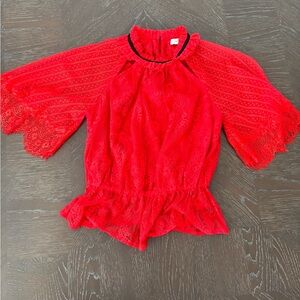 Three Floor Scarlet Lace Top